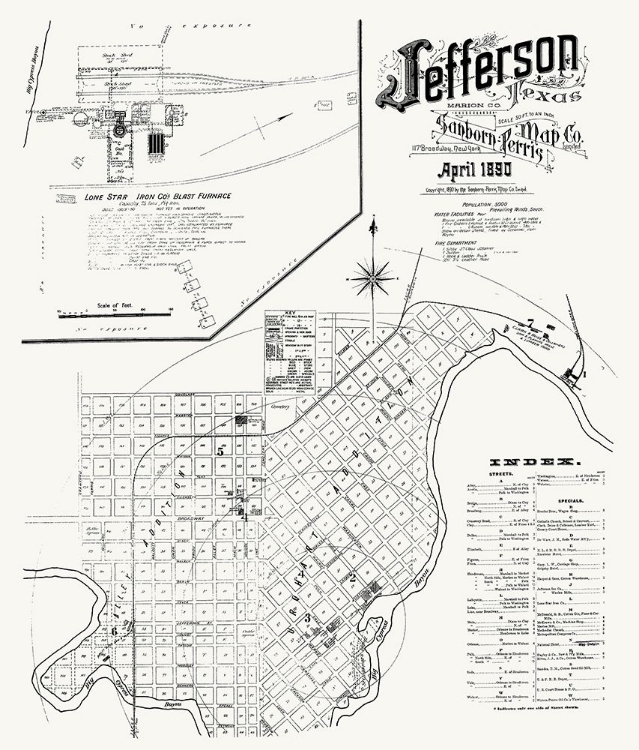 Picture of JEFFERSON TEXAS - SANBORN 1890