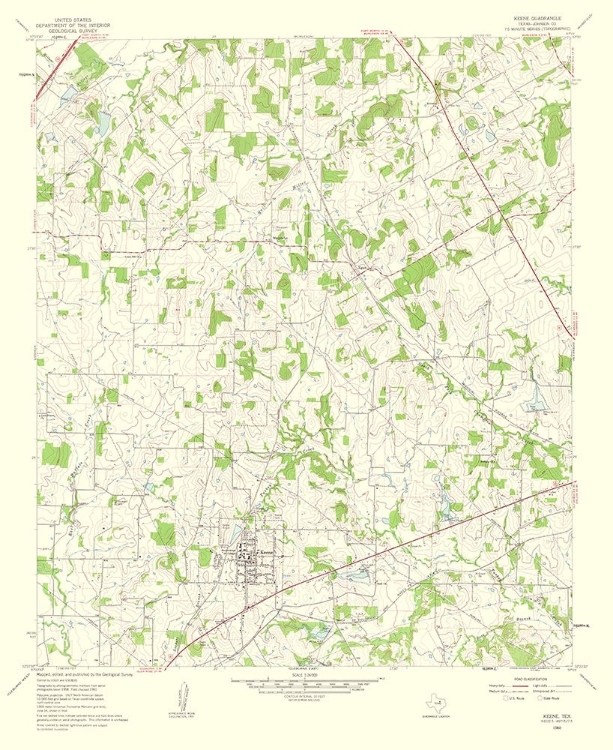 Picture of KEENE TEXAS QUAD - USGS 1963