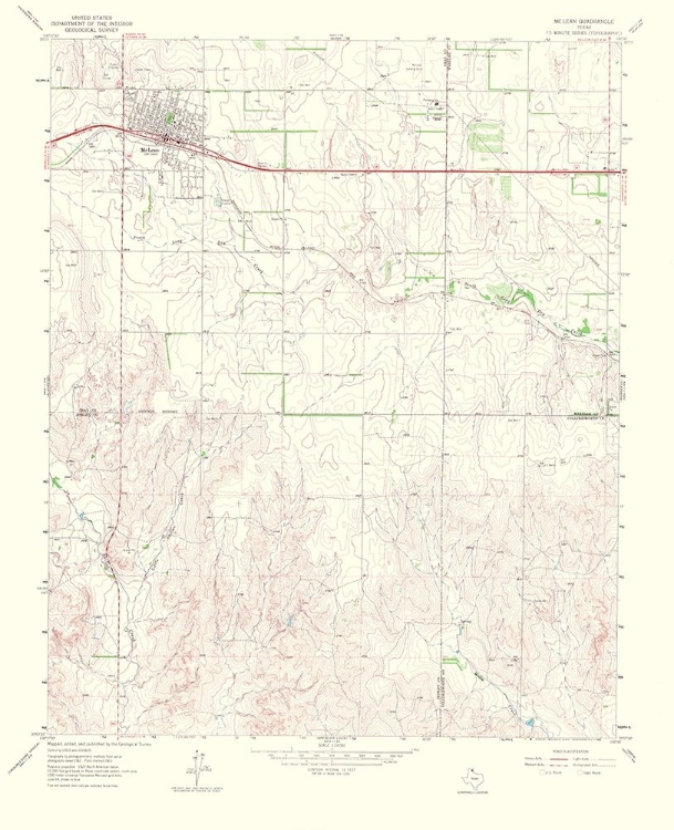 Picture of MCCLEAN TEXAS QUAD - USGS 1967