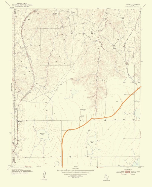 Picture of POMEROY TEXAS QUAD - USGS 1954