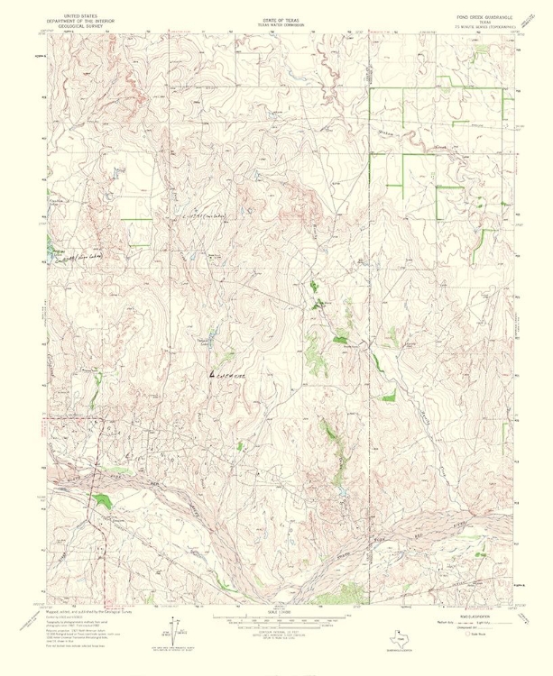 Picture of POND CREEK TEXAS QUAD - USGS 1965