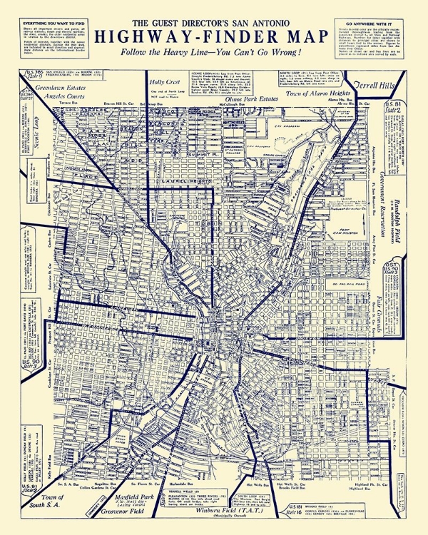 Picture of SAN ANTONIO TEXAS HIGHWAY FINDER - 1929