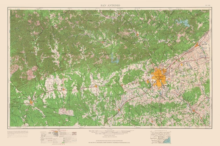 Picture of SAN ANTONIO TEXAS QUAD - USGS 1954