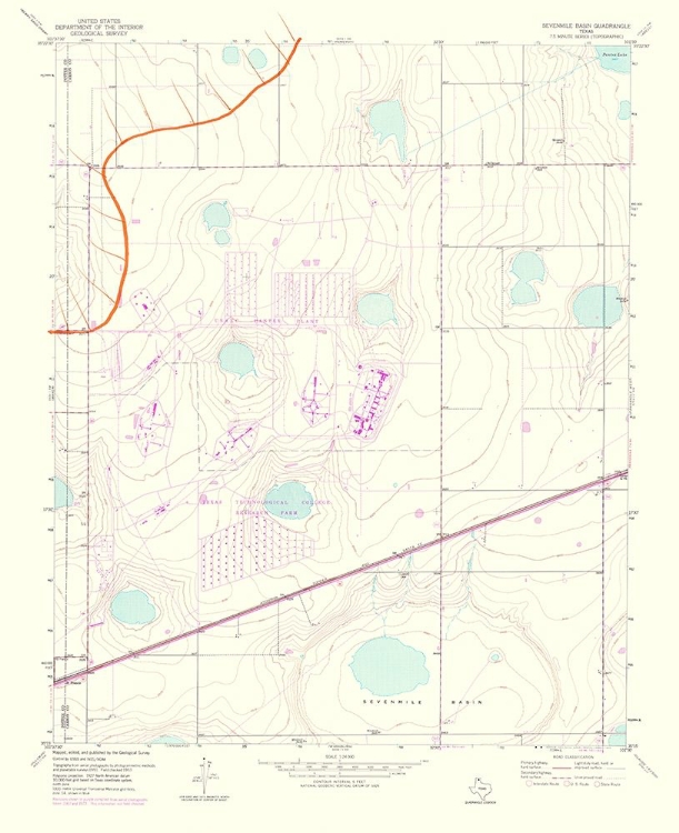 Picture of SEVENMILE BASIN TEXAS QUAD - USGS 1975