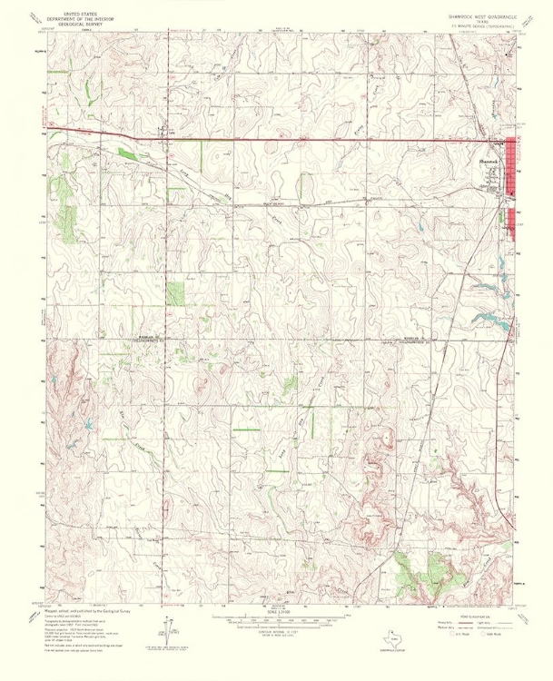 Picture of SHAMROCK WEST TEXAS QUAD - USGS 1967