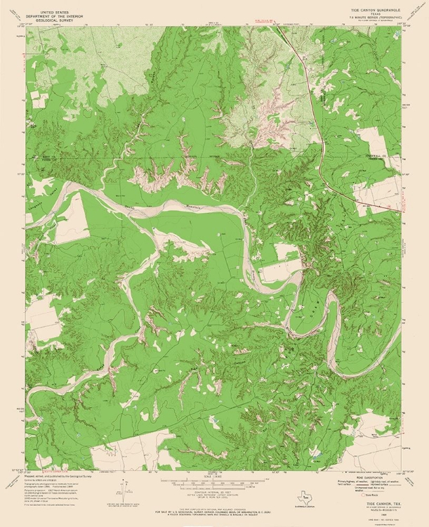 Picture of TIGE CANYON TEXAS QUAD - USGS 1969