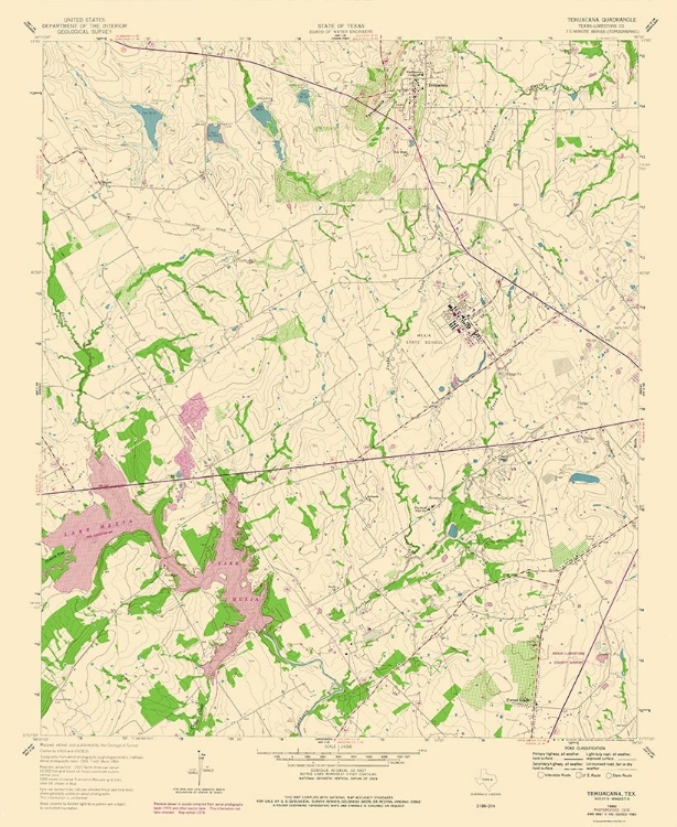 Picture of TEHUACANA TEXAS QUAD - USGS 1960