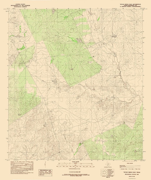 Picture of EAST TOVAR CREEK TEXAS QUAD - USGS 1982