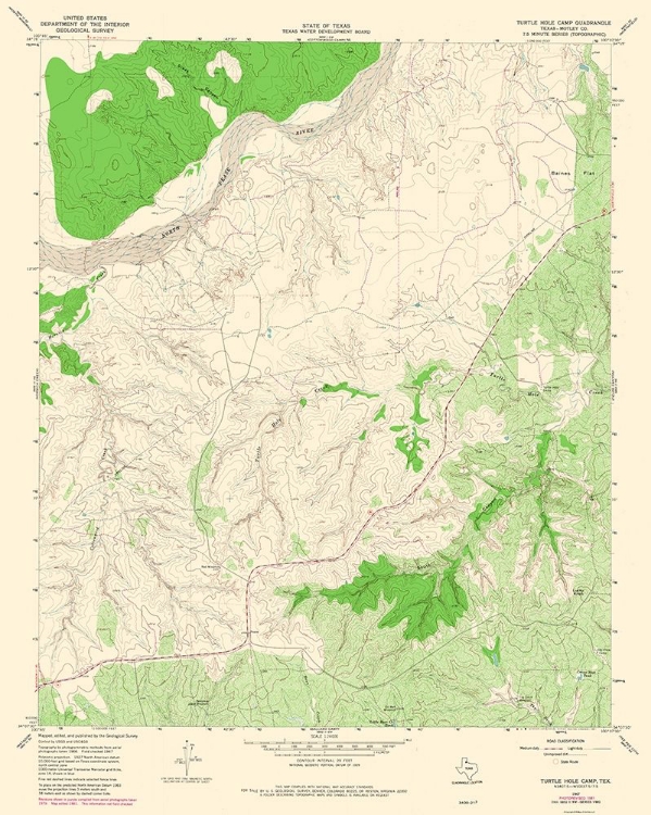 Picture of TURTLE HOLE CREEK TEXAS QUAD - USGS 1967