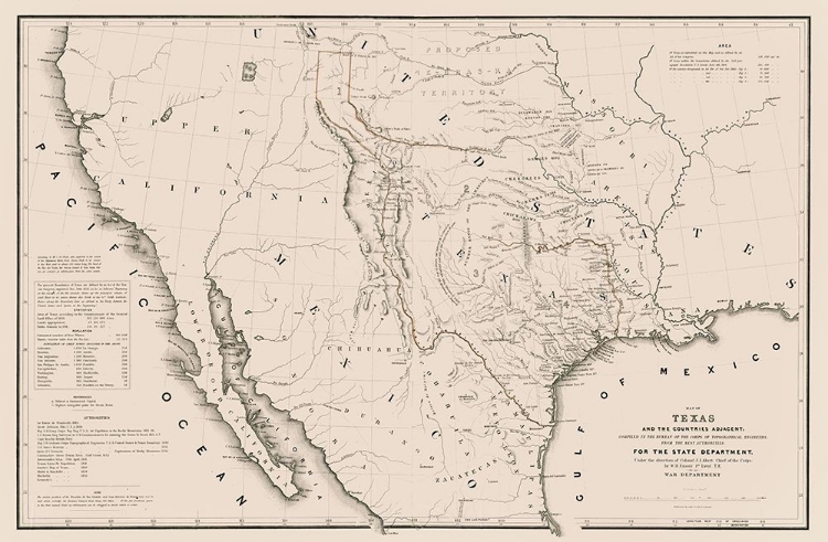 Picture of TEXAS - ADJACENT COUNTRIES -  EMORY 1844