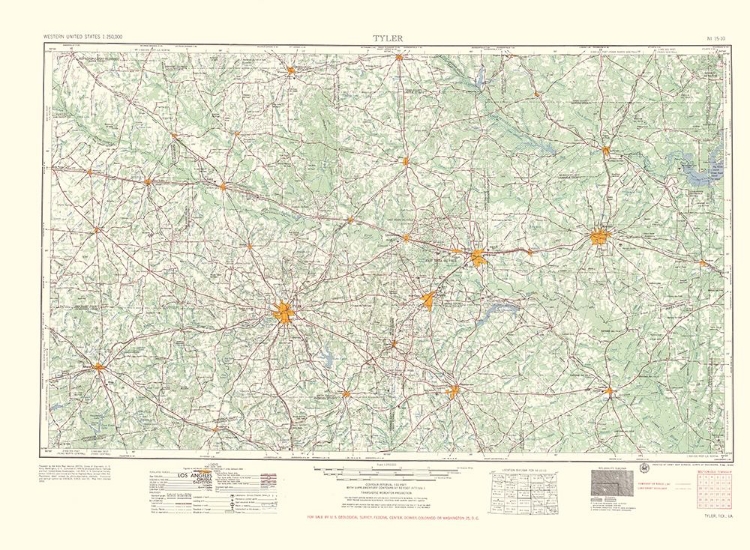 Picture of TYLER TEXAS QUAD - USGS 1955