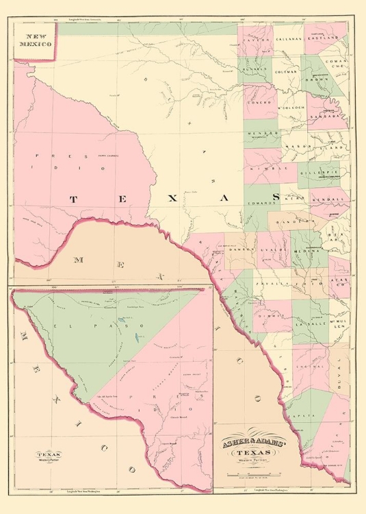 Picture of TEXAS WESTERN PORTION - ASHER  1874