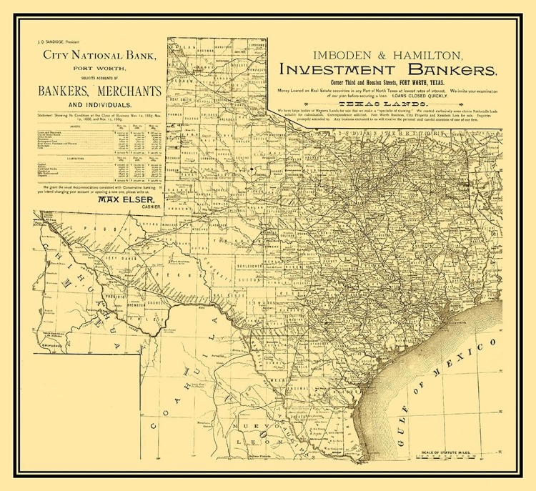 Picture of TEXAS - IMBODEN AND HAMILTON 1889
