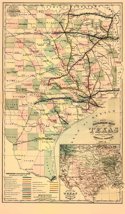 Picture of GRAYS RAILROAD MAP - 1877