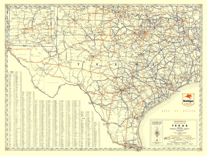 Picture of TEXAS ROAD MAP FROM MAGNOLIA PETRO 1933