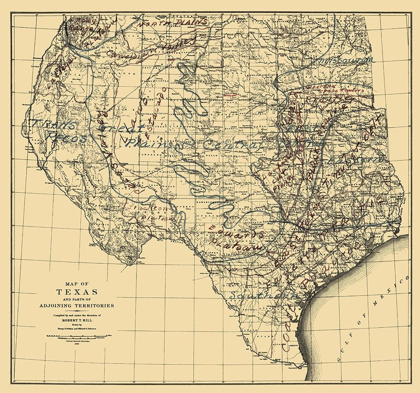 Picture of TEXAS AND ADJOINING TERRITORIES - GRAHAM 1899