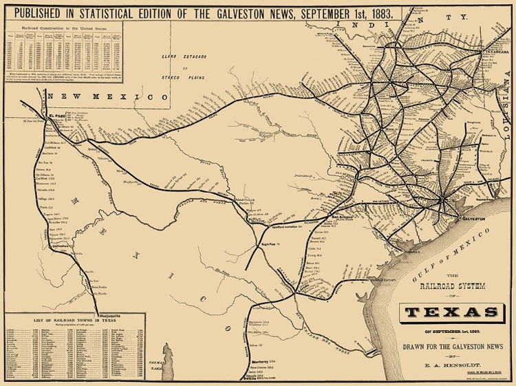 Picture of TEXAS RAILROAD SYSTEM - HENSOLDT 1883