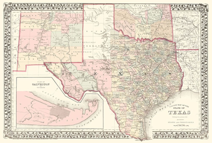 Picture of TEXAS COUNTIES - GAMBLE 1876