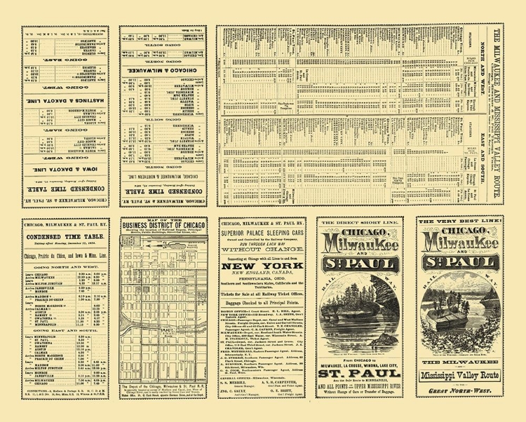 Picture of CHICAGO, MILWAUKEE,  ST PAUL RAILWAY TIMETABLE