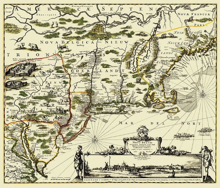 Picture of NEW ENGLAND ORIGINAL COLONIES - 1673