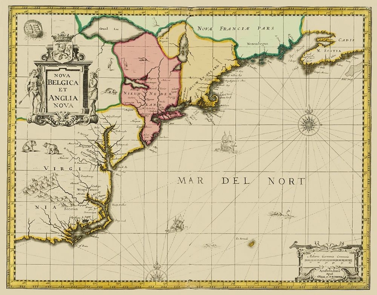 Picture of NEW ENGLAND TO VIRGINIA, NOVA BELGICA - VALK 1636