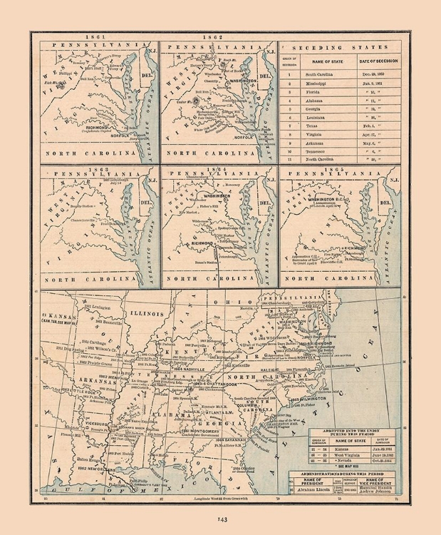 Picture of UNITED STATES, 19TH CENTURY- CRAM 1888