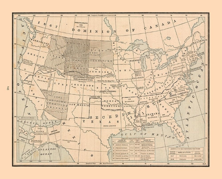 Picture of UNITED STATES, 19TH CENTURY- CRAM 1888