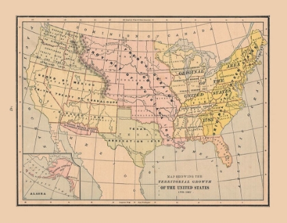 Picture of GROWTH OF UNITED STATES - CRAM 1888