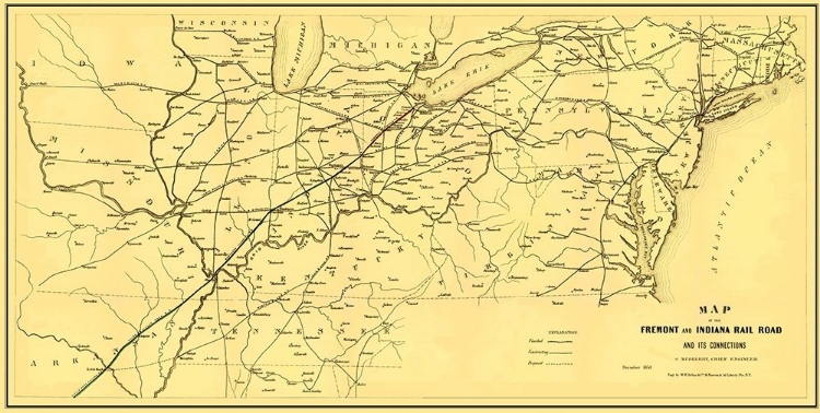 Picture of FREMONT AND INDIANA RAILROAD - ARTHUR 1858