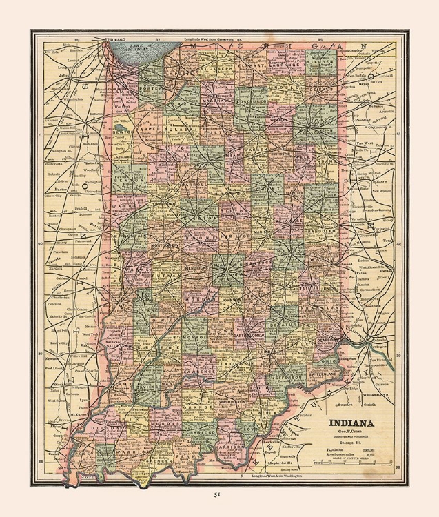 Picture of INDIANA - CRAM 1888