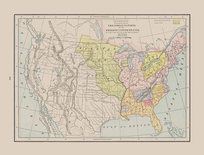 Picture of INDIAN NATIONS - FIRST SETTLEMENT - CRAM 1892