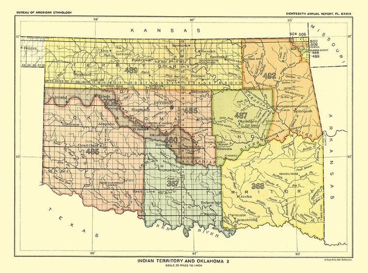 Picture of INDIAN TERRITORY  OKLAHOMA - HOEN 1896