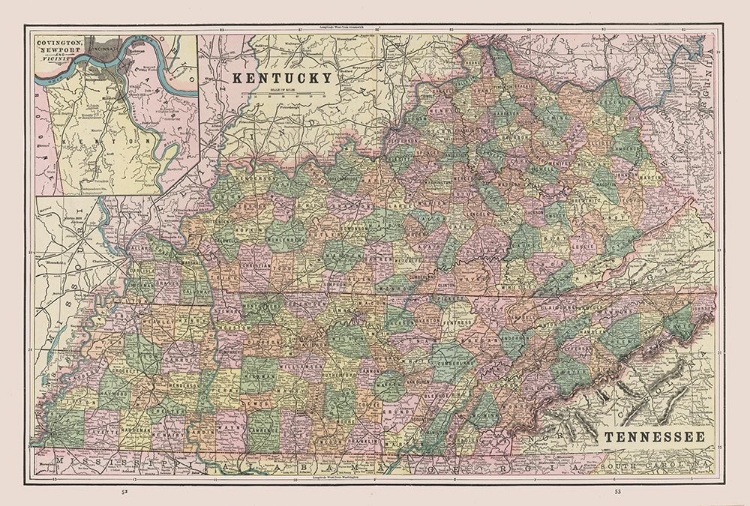 Picture of KENTUCKY - TENNESSEE - CRAM 1892