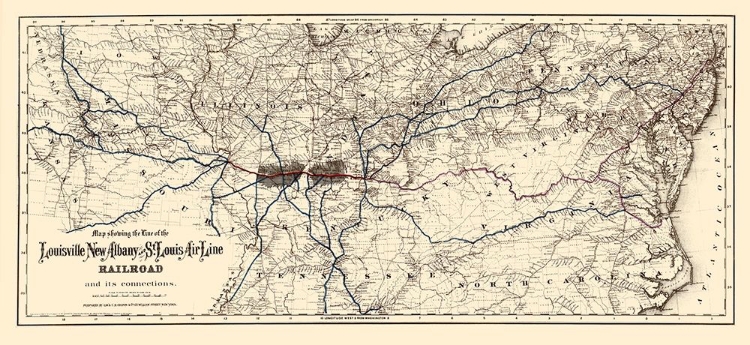 Picture of LOUISVILLE, NEW ALBANY AND ST LOUIS AIR LINE 1872