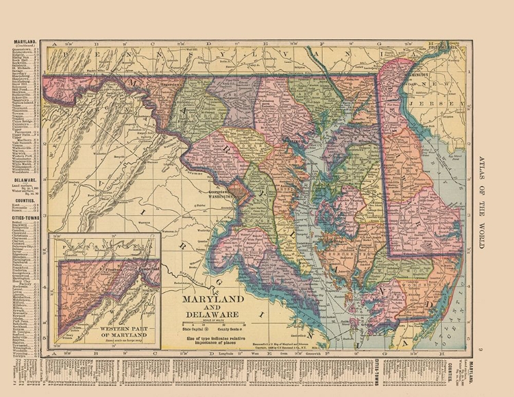 Picture of MARYLAND,  DELAWARE - HAMMOND 1910