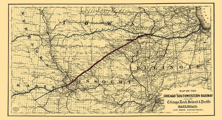 Picture of CHICAGO AND SOUTHWESTERN RAILWAY - COLTON 1869