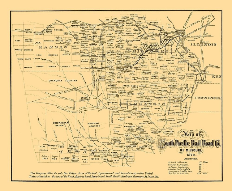 Picture of SOUTH PACIFIC RAILROAD CO OF MISSOURI - GAST 1870