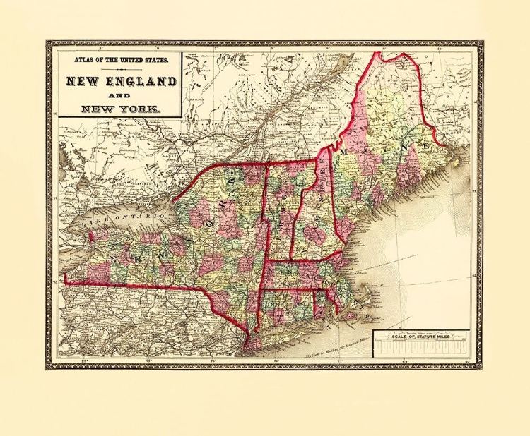 Picture of NEW ENGLAND, NEW YORK - LLOYD 1873