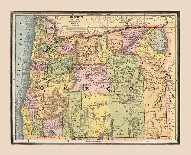 Picture of OREGON, UNITED STATES - CRAM 1888