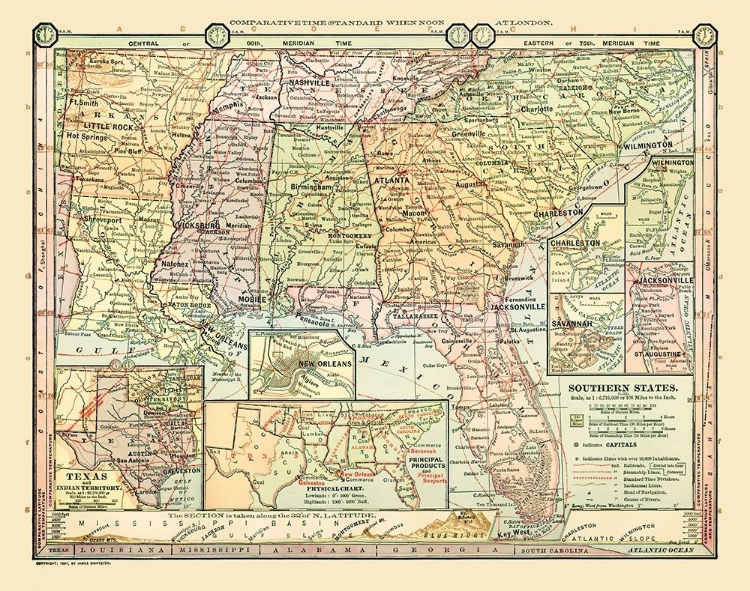 Picture of SOUTHERN STATES - MONTEITH 1882