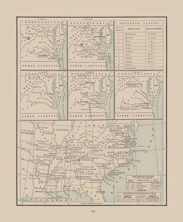 Picture of SECEDING STATES 1860-1865 - CRAM 1892