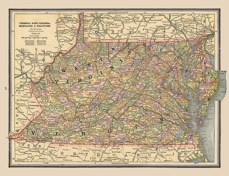 Picture of VIRGINIA, WEST VIRGINIA - CRAM 1888