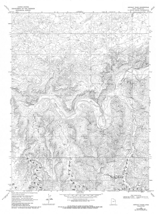 Picture of ASPHALT WASH UTAH QUAD - USGS 1968