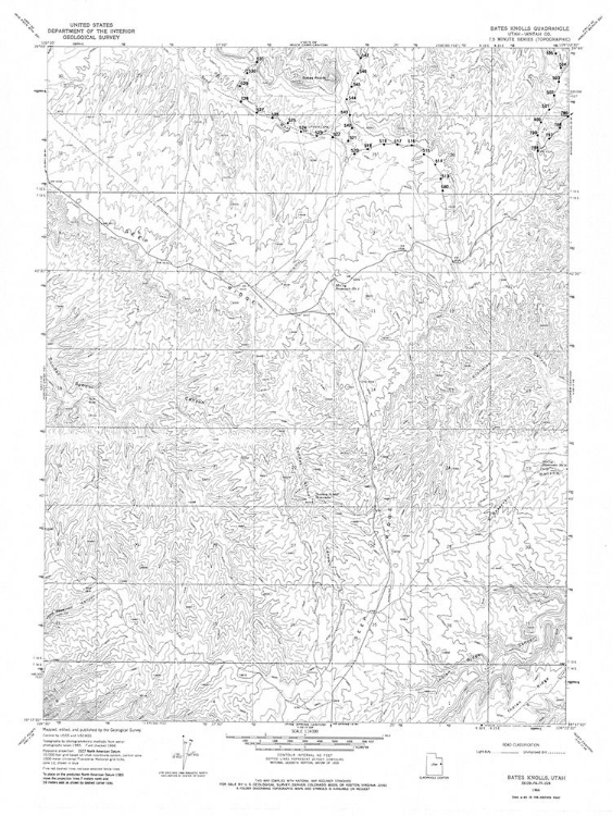 Picture of BATES KNOLLS UTAH QUAD - USGS 1966