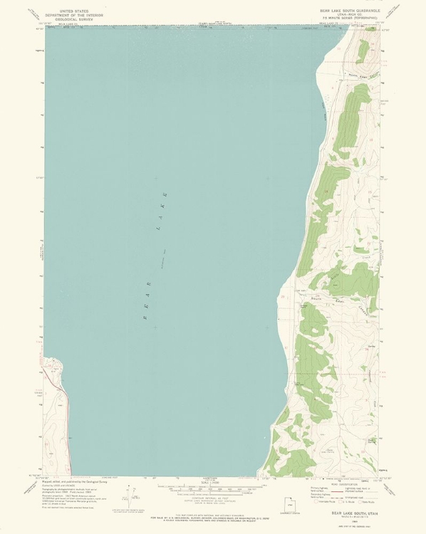 Picture of SOUTH BEAR LAKE UTAH QUAD - USGS 1969