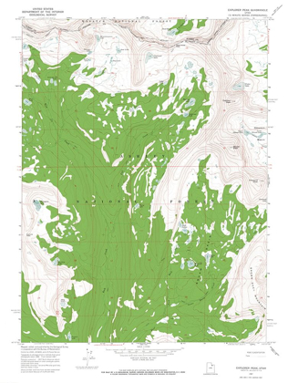 Picture of EXPLORER PEAK UTAH QUAD - USGS 1967