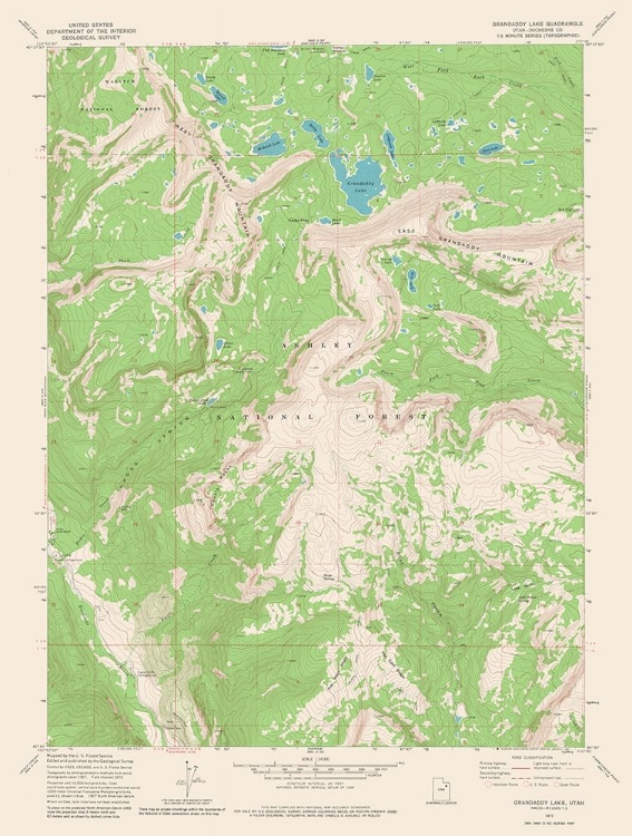 Picture of GRANDADDY LAKE UTAH QUAD - USGS 1972