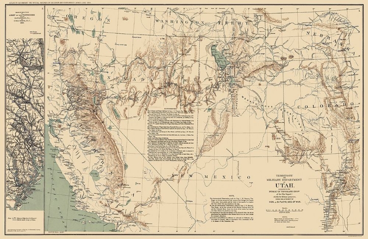 Picture of UTAH TERRITORY - US WAR DEPT 1860