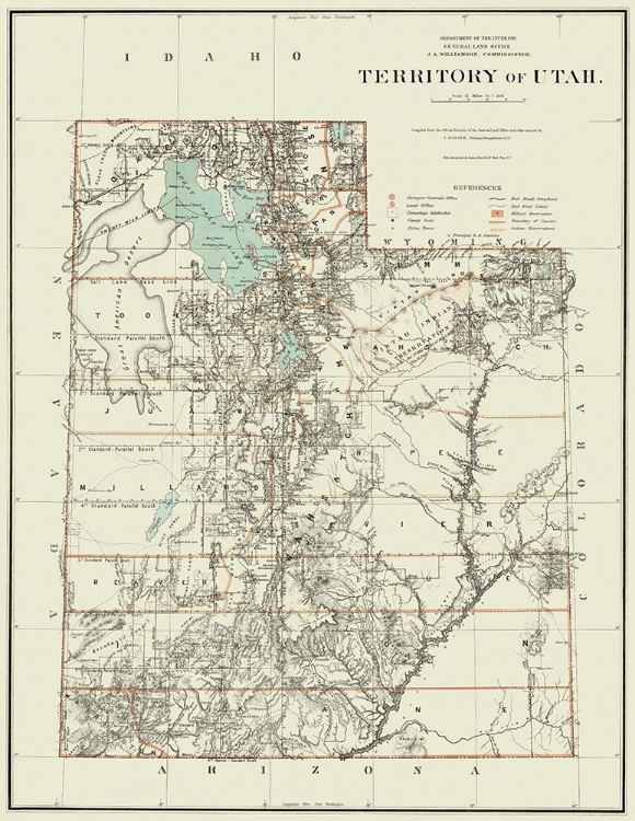 Picture of UTAH TERRITORY - DEPT OF INTERIOR 1879