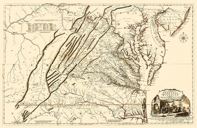 Picture of VIRGINIA, MARYLAND - JEFFERYS 1751